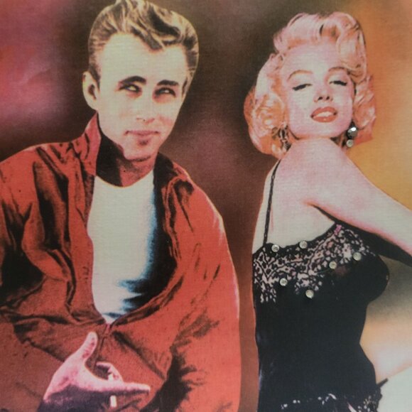 James Dean & Marilyn Monroe Vintage Canvas Tote Bag - Pop Art Style - Picture 14 of 16